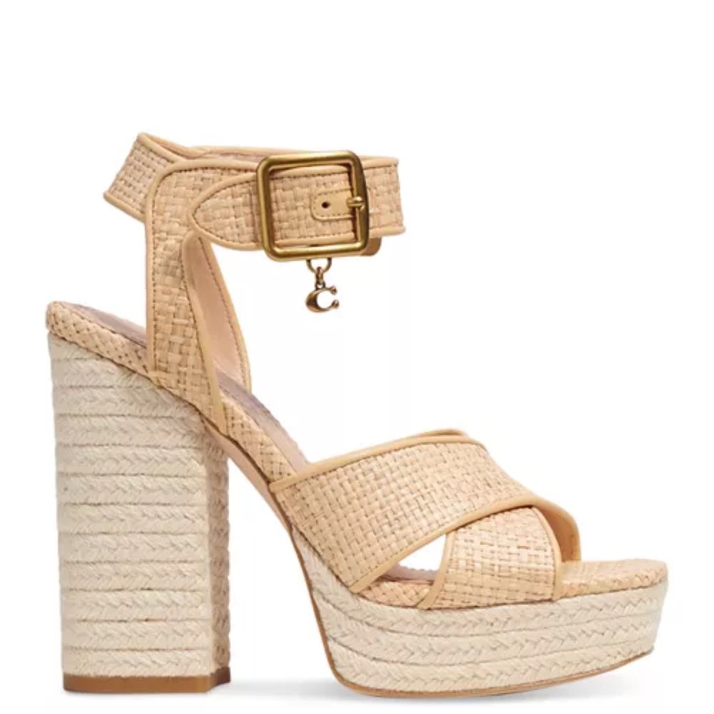 Coach Women's Beige Woven Sandals